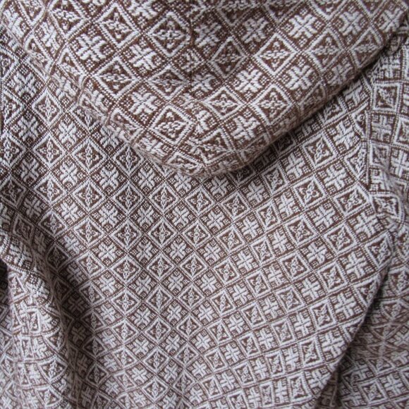 STUSSY Women's Zip Up Skater Hoodie Brown Geometric Pattern Juniors Medium - Picture 9 of 14